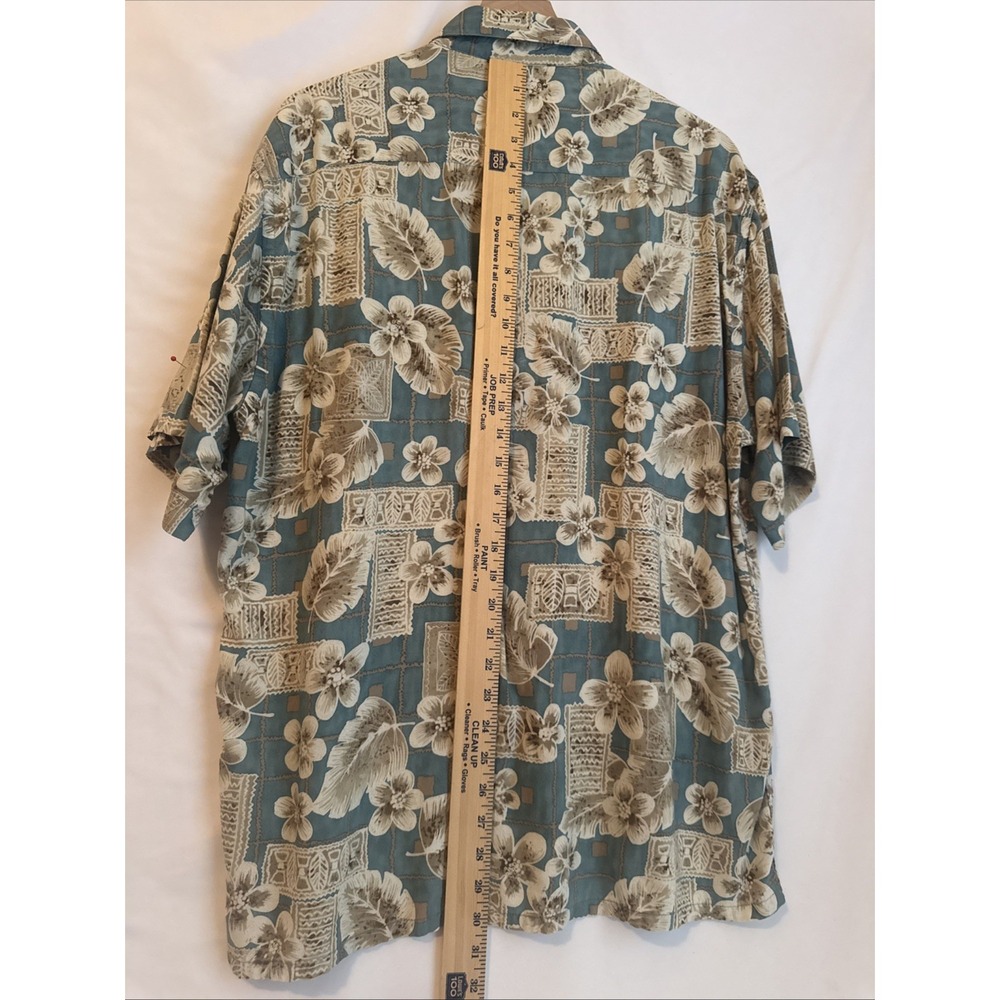 Vintage Pierre Cardin Men's Hawaiian  Button Beige Short Sleeve Pocket Shirt LRG - Picture 10 of 11